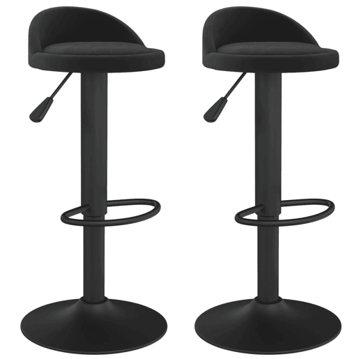 vidaXL Bancos de bar 2 pcs veludo preto