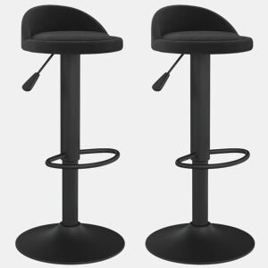 vidaXL Bancos de bar 2 pcs veludo preto