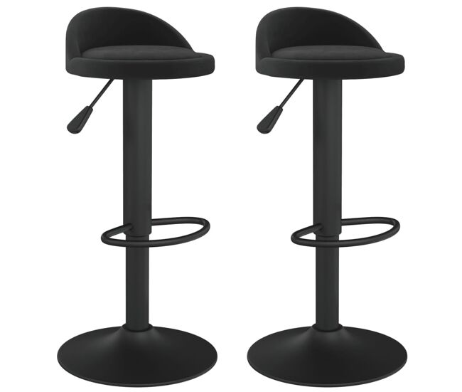 Vidaxl taburetes de cocina 2 unidades terciopelo negro