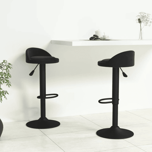vidaXL Bancos de bar 2 pcs veludo preto