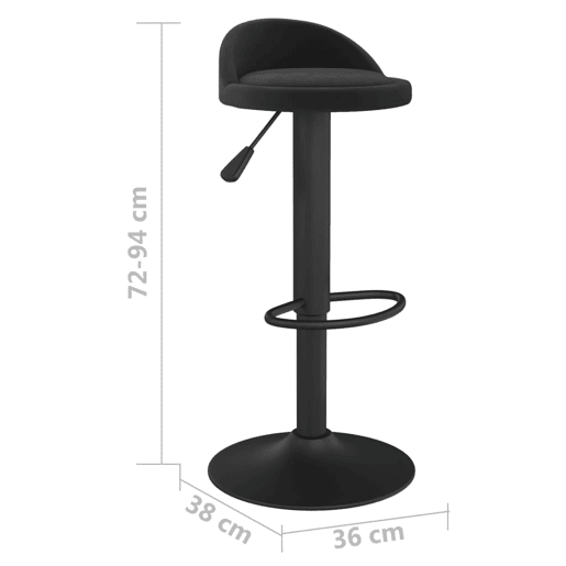 vidaXL Bancos de bar 2 pcs veludo preto