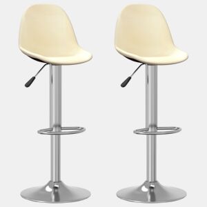 vidaXL Bancos de bar 2 pcs tecido cor creme