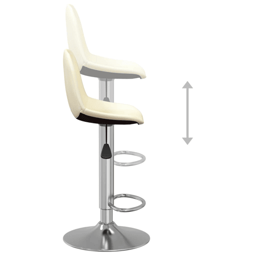 vidaXL Bancos de bar 2 pcs tecido cor creme