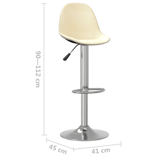 vidaXL Bancos de bar 2 pcs tecido cor creme