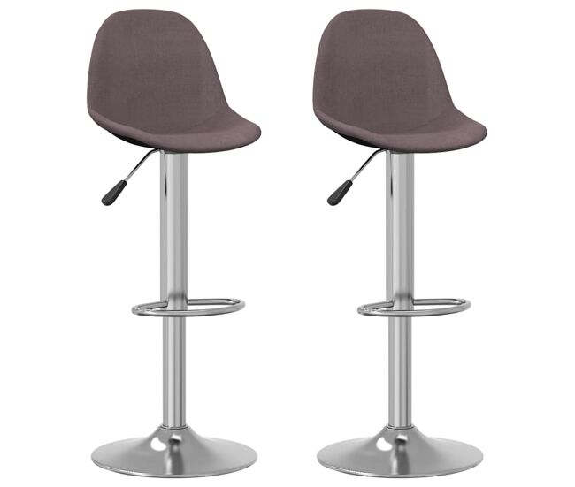 Vidaxl taburetes de cocina 2 unidades tela gris taupé