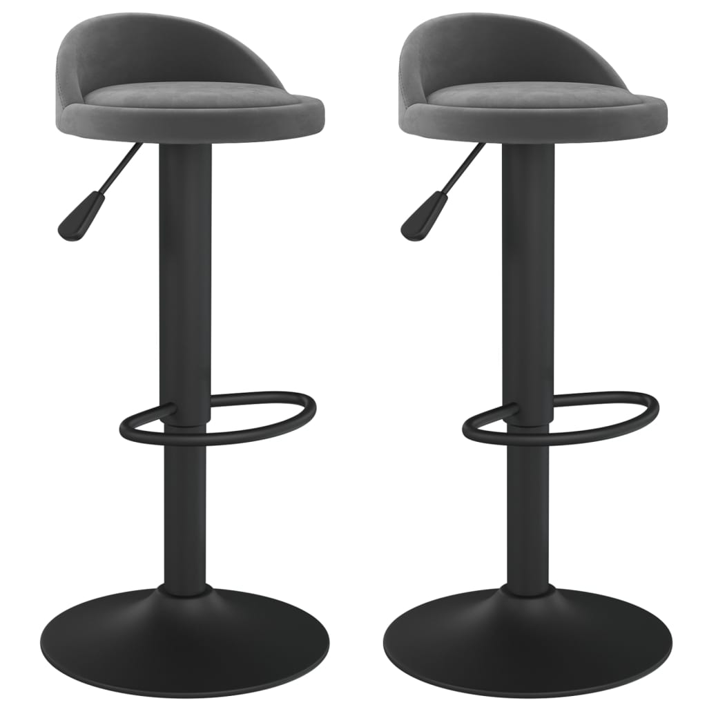 Vidaxl taburetes de cocina 2 unidades terciopelo gris oscuro