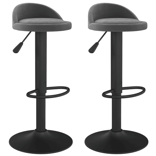 vidaXL Bancos de bar 2 pcs veludo cinzento-escuro vidaXL Bancos de bar 2 pcs veludo cinzento-escuro