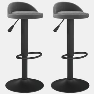 vidaXL Bancos de bar 2 pcs veludo cinzento-escuro