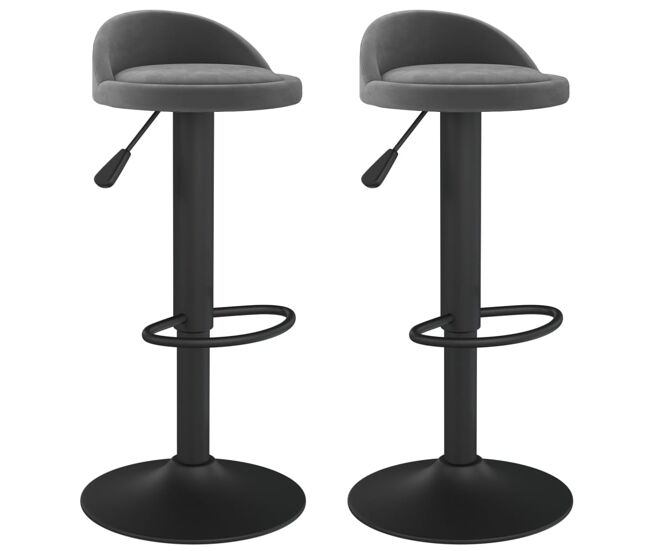 Vidaxl taburetes de cocina 2 unidades terciopelo gris oscuro