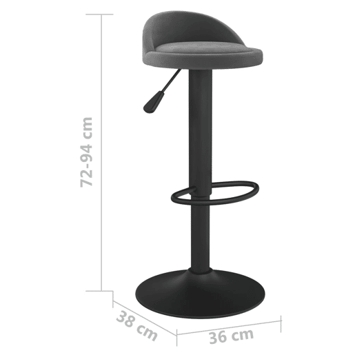 vidaXL Bancos de bar 2 pcs veludo cinzento-escuro vidaXL Bancos de bar 2 pcs veludo cinzento-escuro
