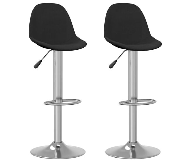Vidaxl taburetes de cocina 2 unidades tela negro
