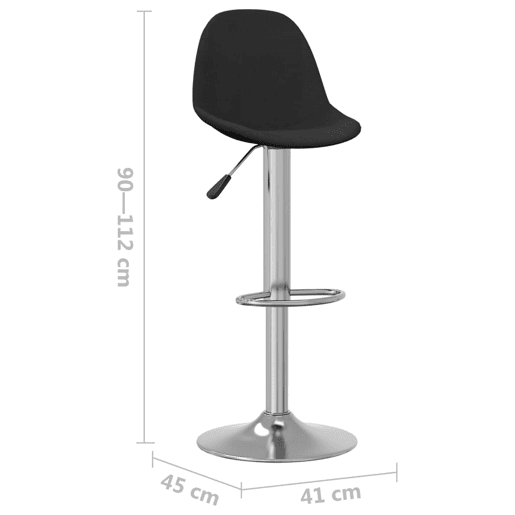 vidaXL Bancos de bar 2 pcs tecido preto vidaXL Bancos de bar 2 pcs tecido preto