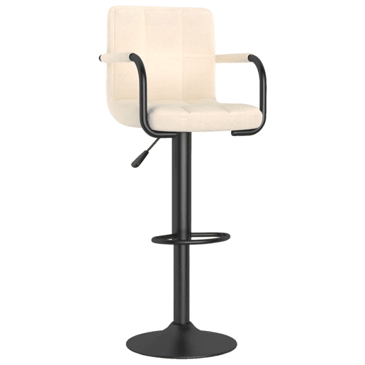 vidaXL Bancos de bar 2 pcs tecido cor creme vidaXL Bancos de bar 2 pcs tecido cor creme