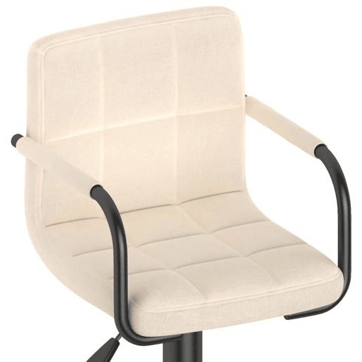 vidaXL Bancos de bar 2 pcs tecido cor creme vidaXL Bancos de bar 2 pcs tecido cor creme