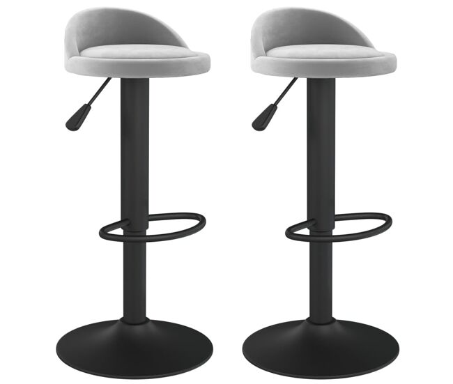 Vidaxl taburetes de cocina 2 unidades terciopelo gris claro