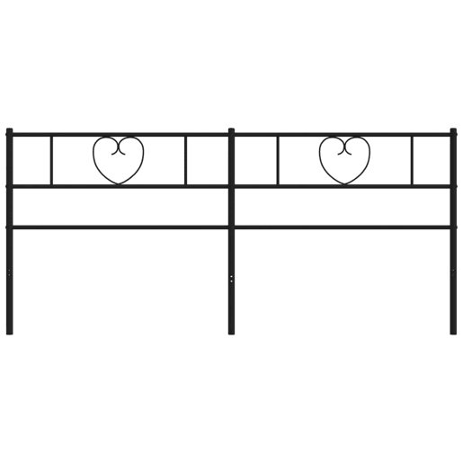 vidaXL Cabeceira de cama 193 cm metal preto
