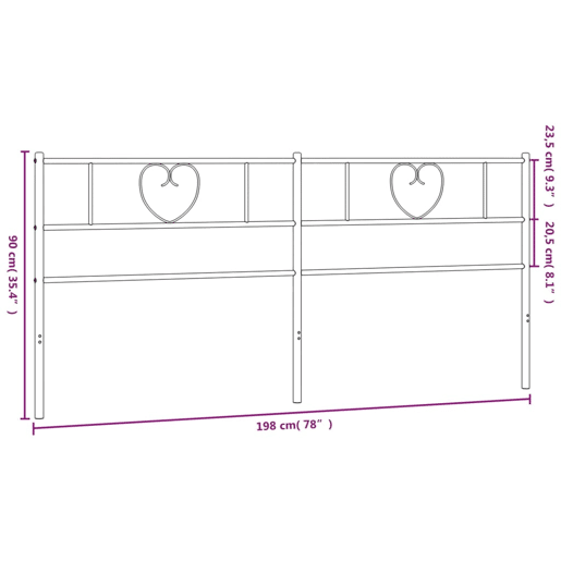 vidaXL Cabeceira de cama 193 cm metal preto