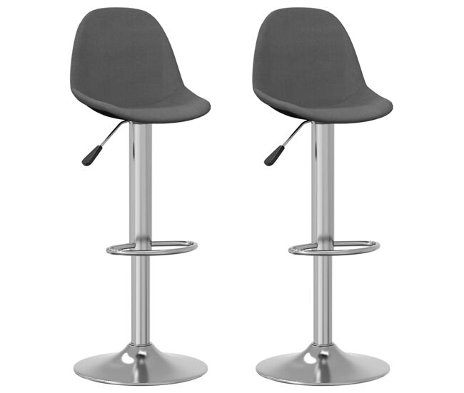 Vidaxl taburetes de cocina 2 unidades tela gris oscuro