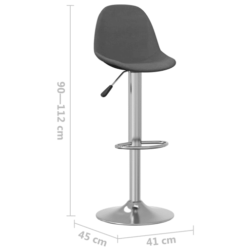 vidaXL Bancos de bar 2 pcs tecido cinzento-escuro vidaXL Bancos de bar 2 pcs tecido cinzento-escuro