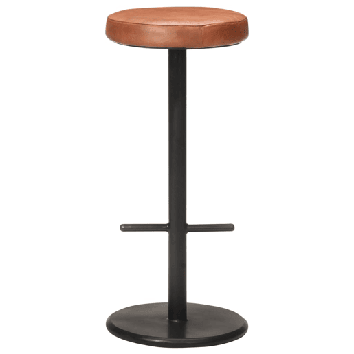 vidaXL Bancos de bar 2 pcs couro genuĂno castanho vidaXL Bancos de bar 2 pcs couro genuĂno castanho