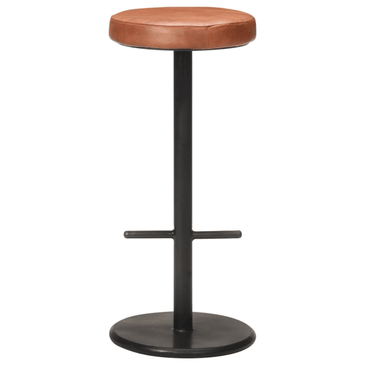 vidaXL Bancos de bar 2 pcs couro genuĂno castanho vidaXL Bancos de bar 2 pcs couro genuĂno castanho