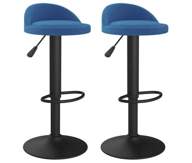 Vidaxl taburetes de cocina 2 unidades terciopelo azul