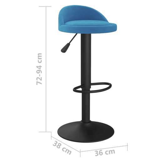 vidaXL Bancos de bar 2 pcs veludo azul vidaXL Bancos de bar 2 pcs veludo azul