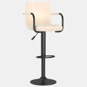 vidaXL Banco de bar tecido cor creme