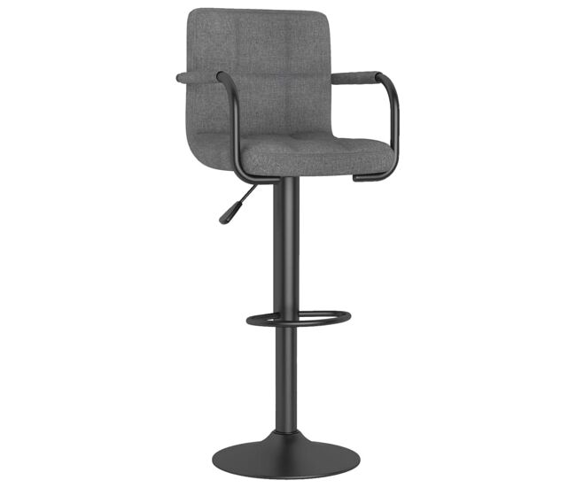 Vidaxl taburete de cocina de tela gris claro