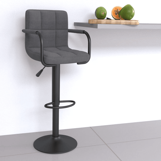 vidaXL Banco de bar tecido cinzento-claro vidaXL Banco de bar tecido cinzento-claro