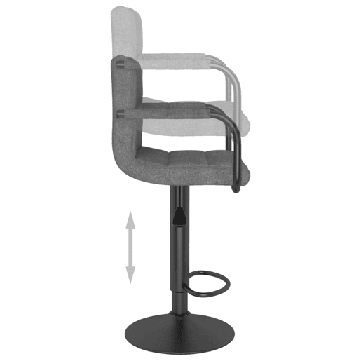vidaXL Banco de bar tecido cinzento-claro vidaXL Banco de bar tecido cinzento-claro