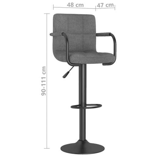 vidaXL Banco de bar tecido cinzento-claro vidaXL Banco de bar tecido cinzento-claro