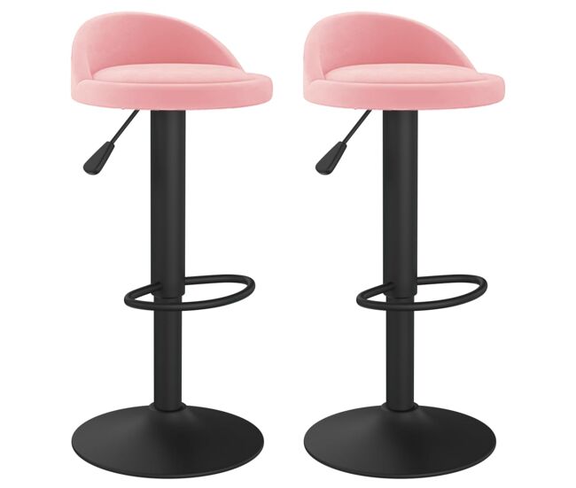 Vidaxl taburetes de cocina 2 unidades terciopelo rosa