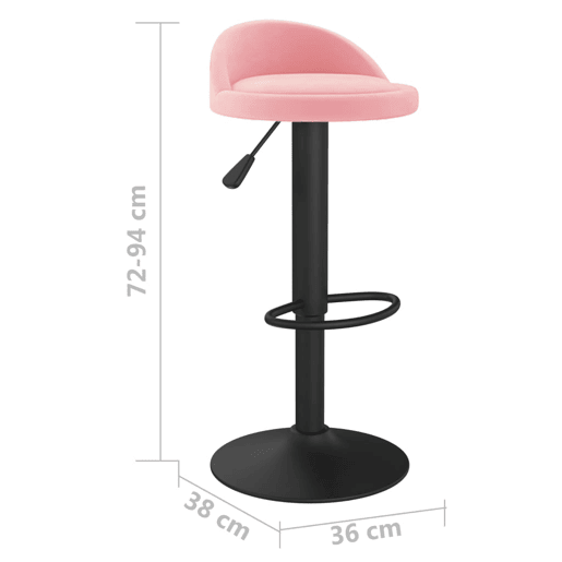 vidaXL Bancos de bar 2 pcs veludo rosa