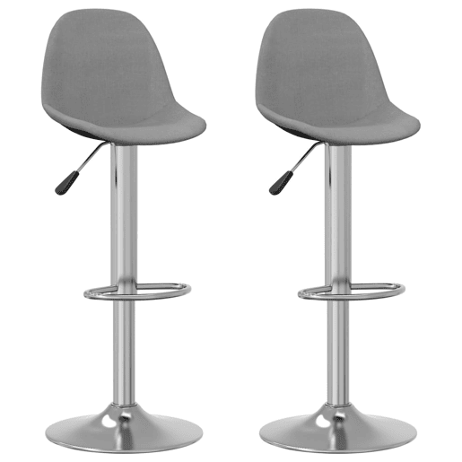 vidaXL Bancos de bar 2 pcs tecido cinzento