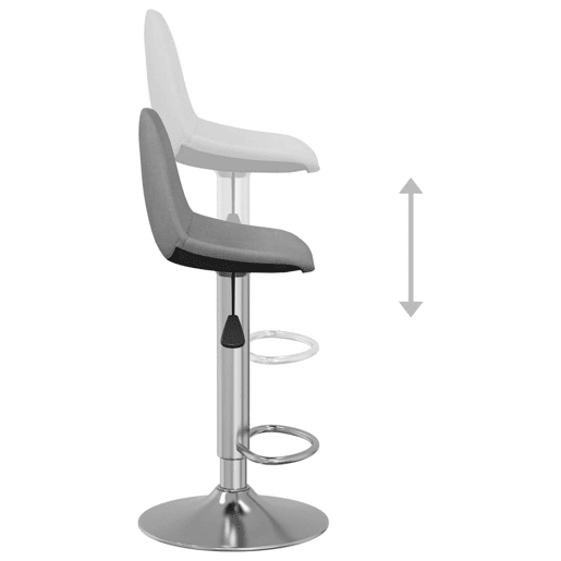 vidaXL Bancos de bar 2 pcs tecido cinzento