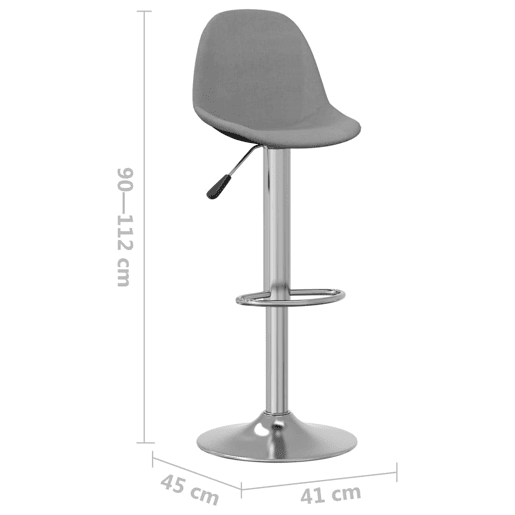 vidaXL Bancos de bar 2 pcs tecido cinzento