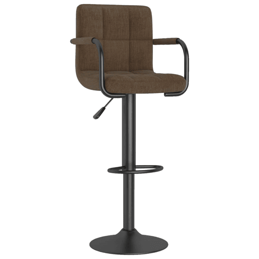 vidaXL Bancos de bar 2 pcs tecido castanho
