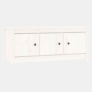 vidaXL Sapateira 110x38x45,5 cm pinho maciço branco