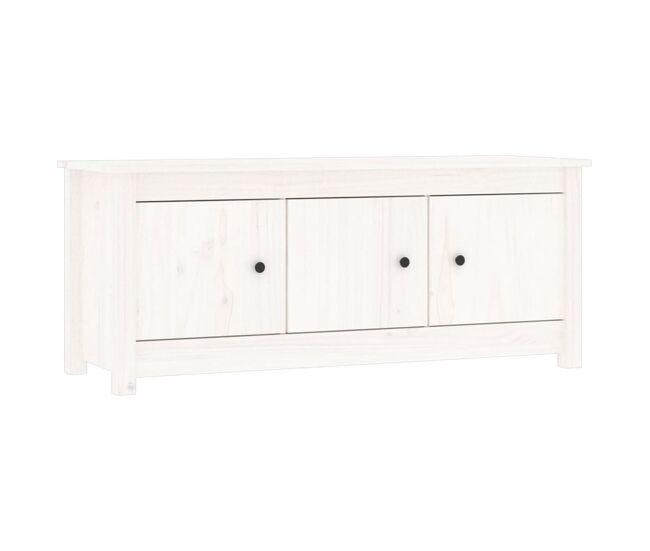 Vidaxl mueble zapatero de madera maciza de pino blanco 110x38x45,5 cm
