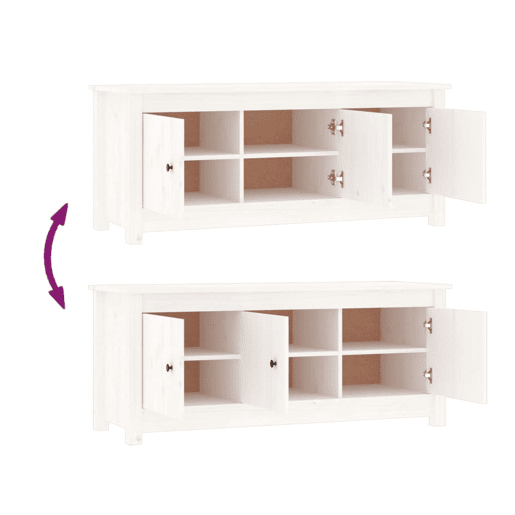 vidaXL Sapateira 110x38x45,5 cm pinho maciço branco vidaXL Sapateira 110x38x45,5 cm pinho maciço branco