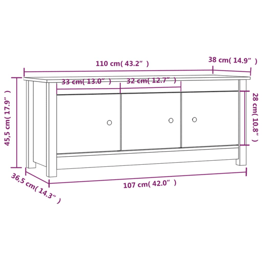 vidaXL Sapateira 110x38x45,5 cm pinho maciço branco vidaXL Sapateira 110x38x45,5 cm pinho maciço branco