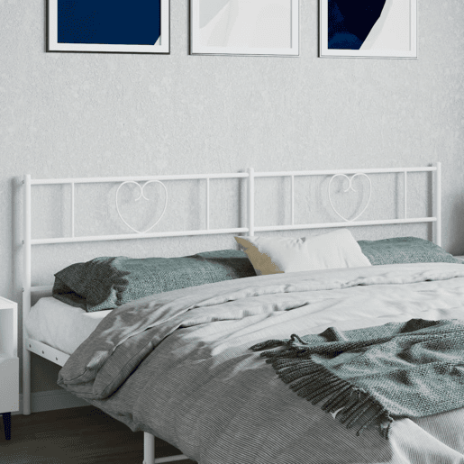 vidaXL Cabeceira de cama 200 cm metal branco vidaXL Cabeceira de cama 200 cm metal branco