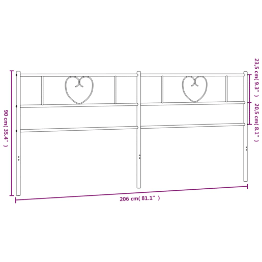 vidaXL Cabeceira de cama 200 cm metal branco vidaXL Cabeceira de cama 200 cm metal branco