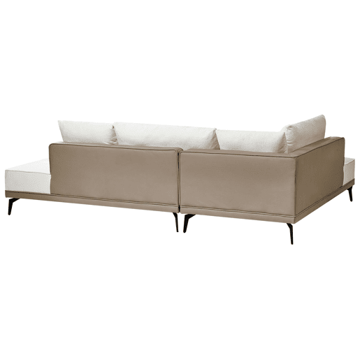 Sofá de canto MYKEN Tecido Branco creme 3 lugares à direita