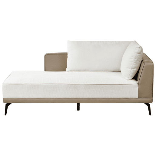 Sofá de canto MYKEN Tecido Branco creme 3 lugares à direita