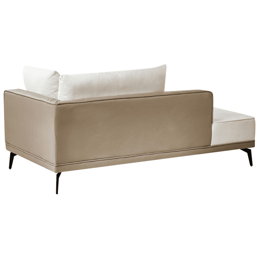 Sofá de canto MYKEN Tecido Branco creme 3 lugares à direita