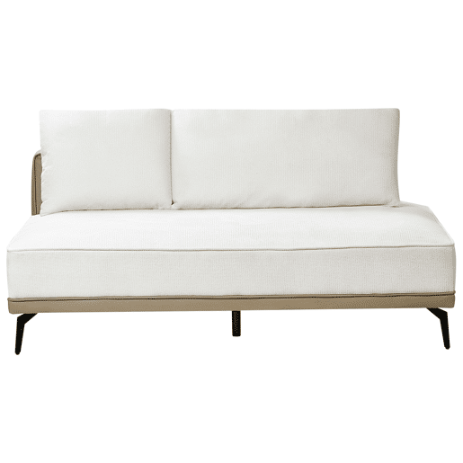 Sofá de canto MYKEN Tecido Branco creme 3 lugares à direita