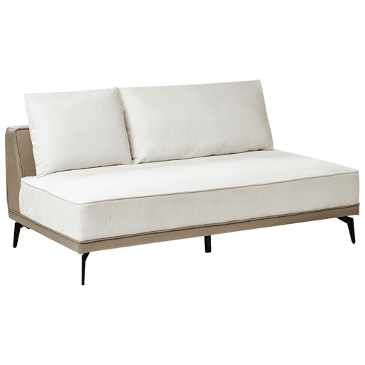 Sofá de canto MYKEN Tecido Branco creme 3 lugares à direita