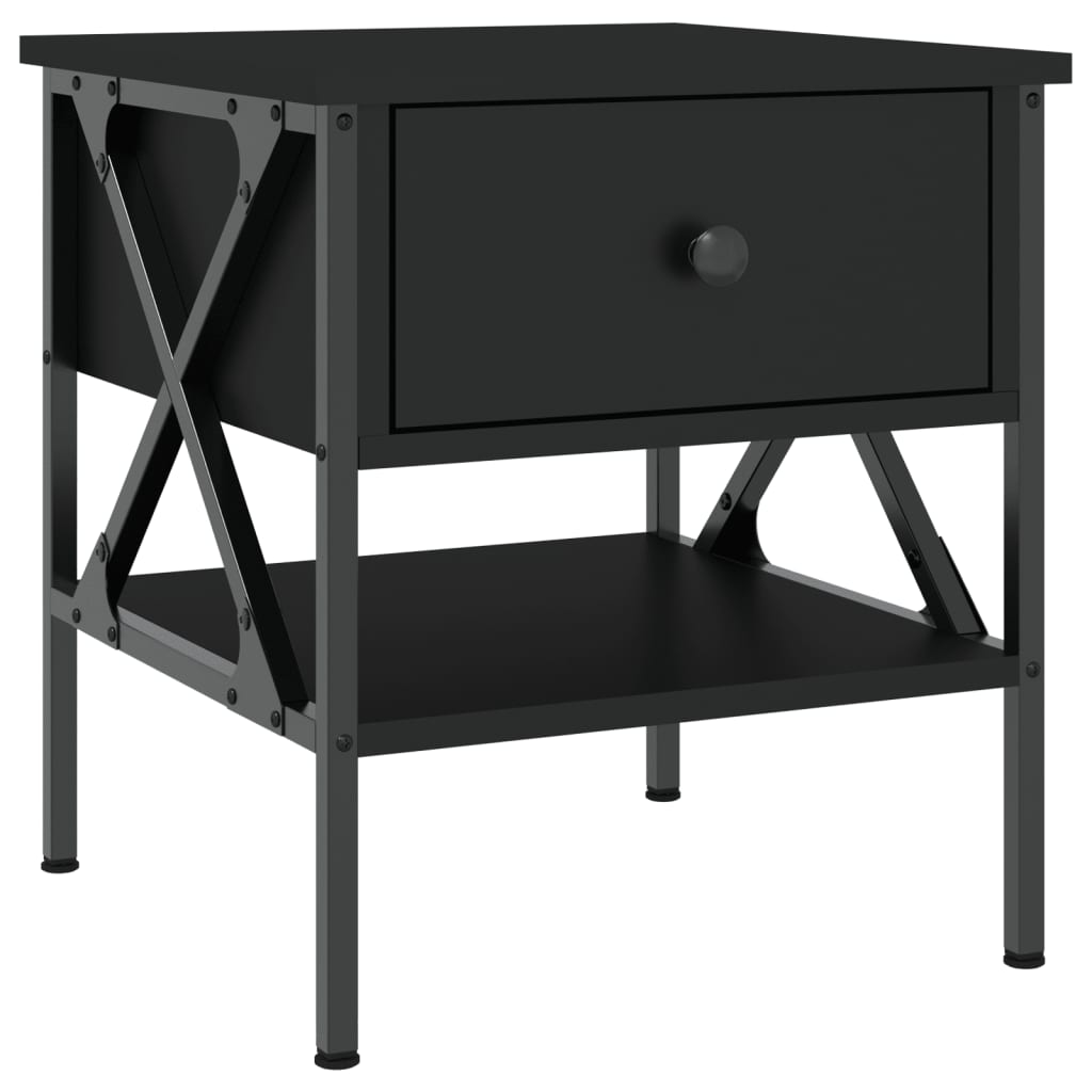 vidaxl mesita de noche madera de ingenieria negro 40x42x45 cm